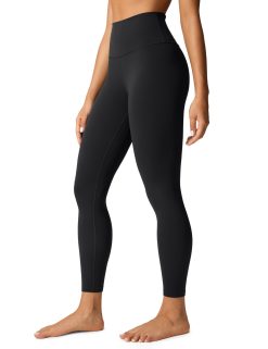 CRZ YOGA Womens Butterlift High Waisted Workout Leggings 25" - Pilates Gym Athletic Yoga Pants Buttery Soft Black Medium